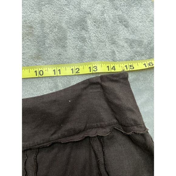 INC International Concepts 100% Linen Skirt Womens 8P Brown A Line Ruffle Detail - Picture 7 of 9